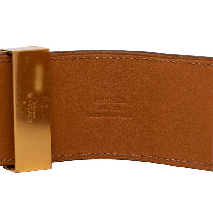 Hermès plaqué Collier de Chien Bracelet Epsom Doré