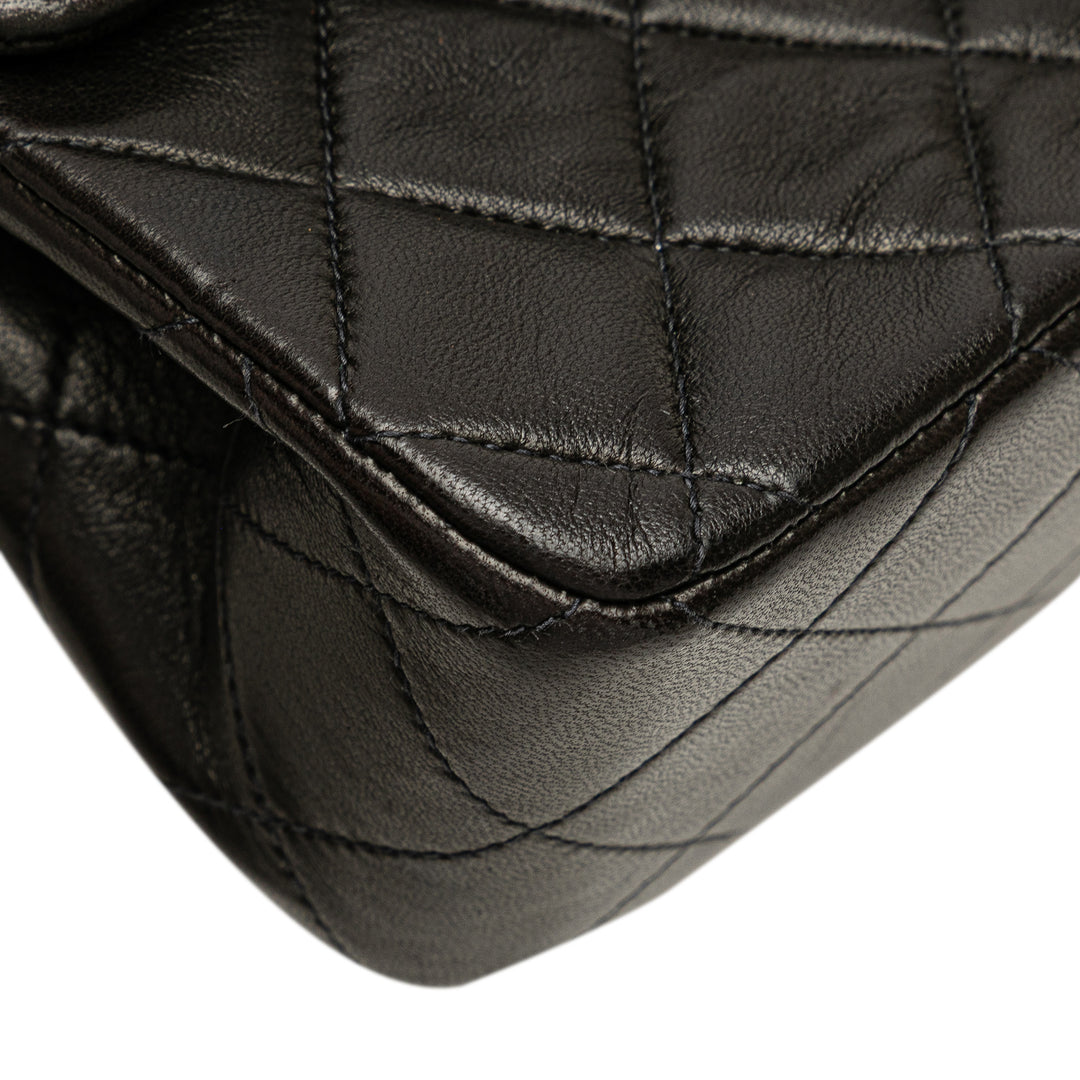 Small Classic Lambskin Double Flap Black - Gaby Paris
