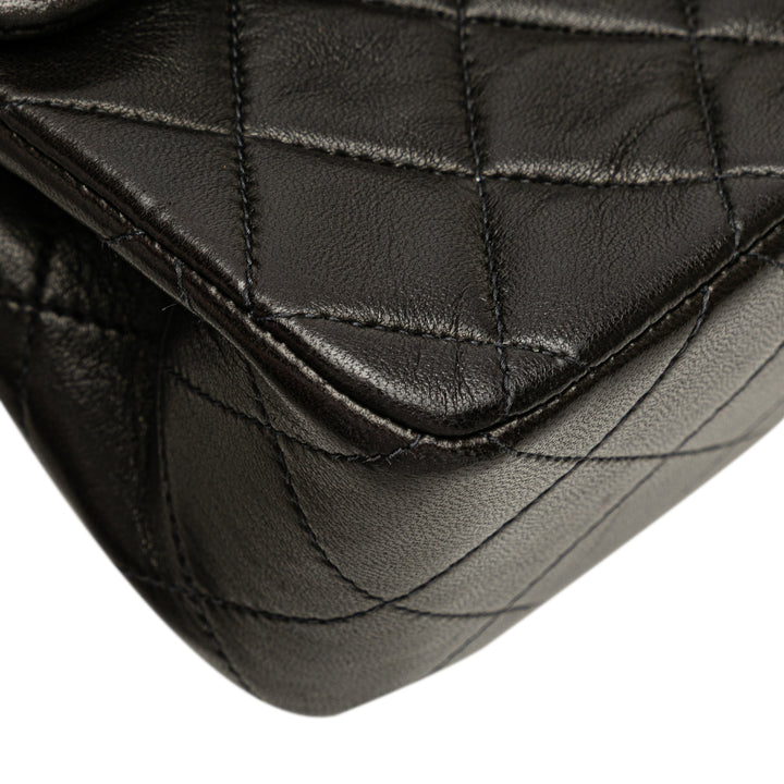 Small Classic Lambskin Double Flap Black - Gaby Paris