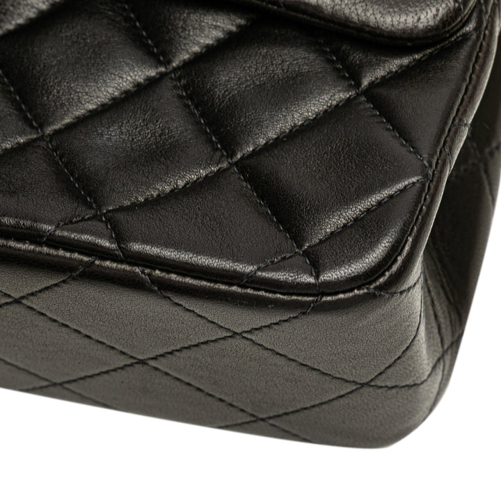 Small Classic Lambskin Double Flap Black - Gaby Paris
