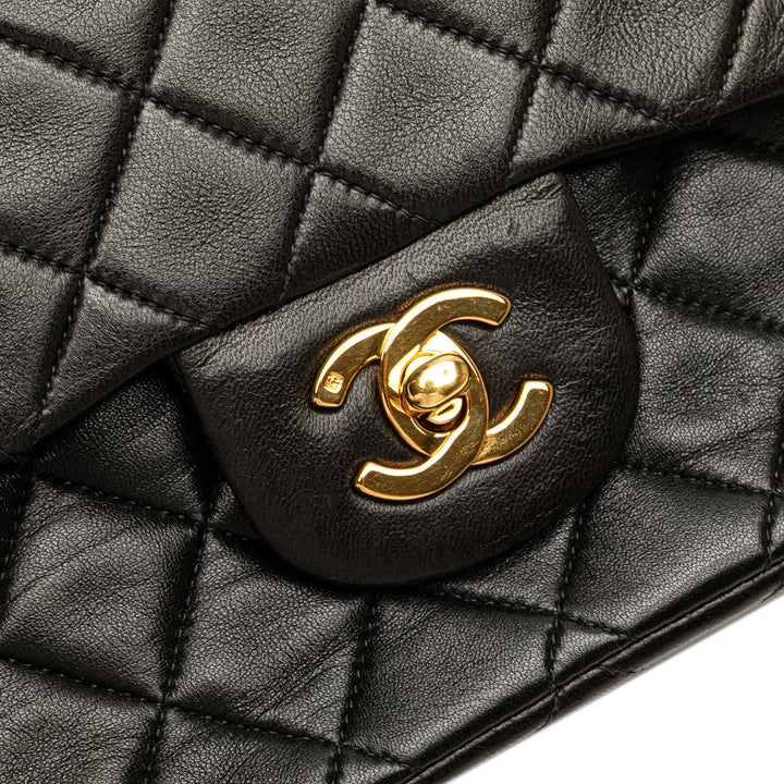 Small Classic Lambskin Double Flap Black - Gaby Paris