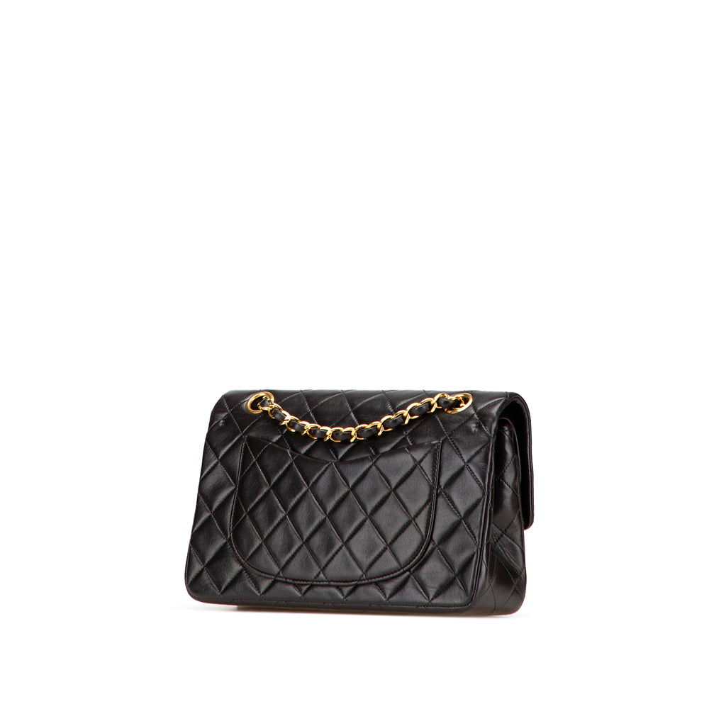 Small Classic Lambskin Double Flap Black - Gaby Paris