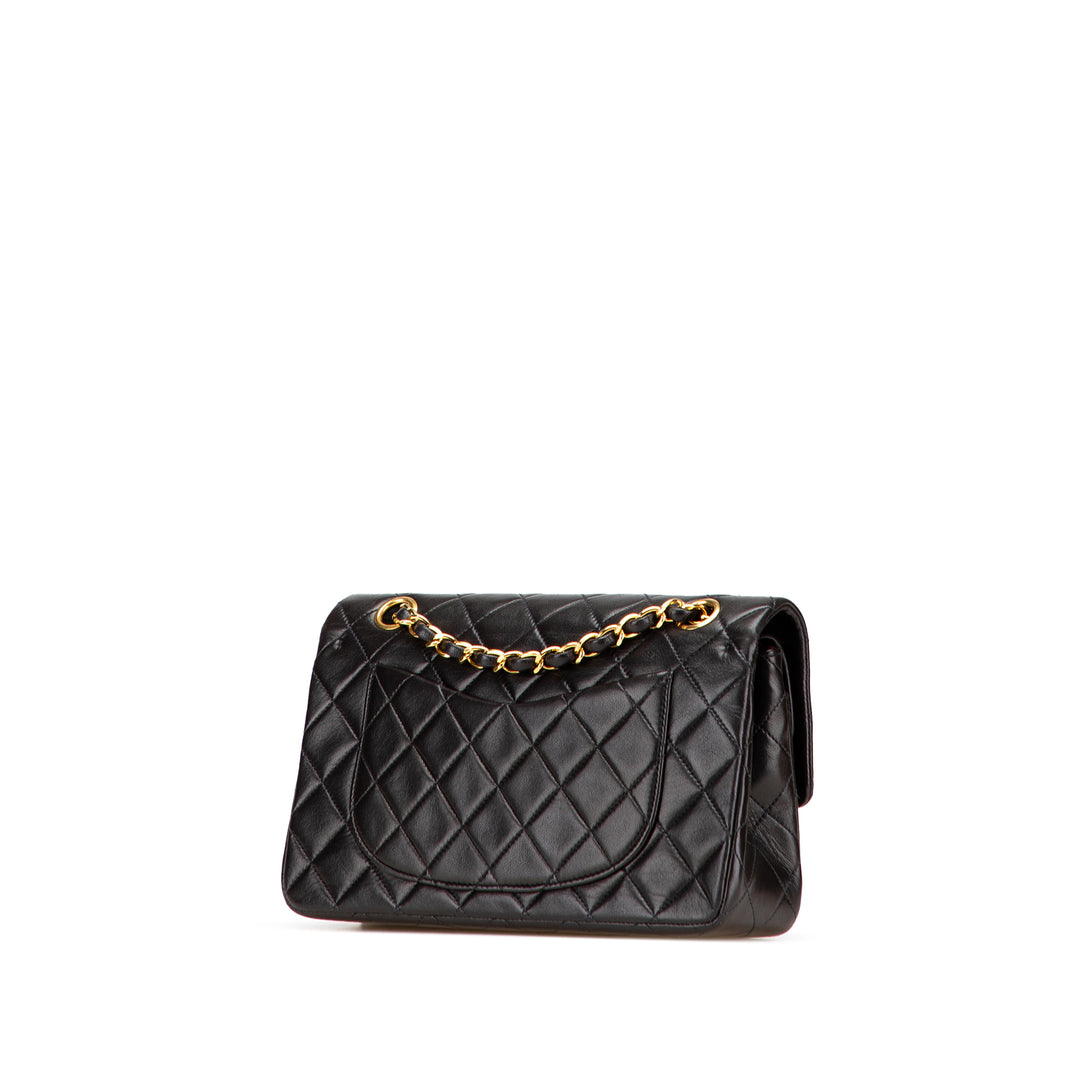 Small Classic Lambskin Double Flap Black - Gaby Paris