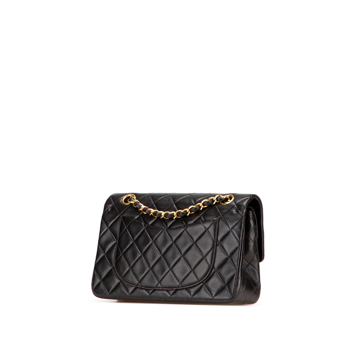 Small Classic Lambskin Double Flap Black - Gaby Paris