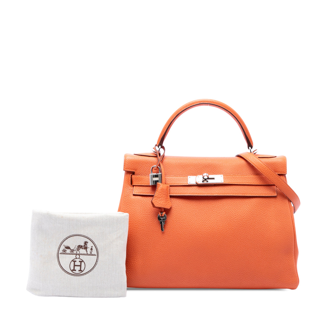 Hermès Kelly II Retourne 32 Togo Orange – vue 7 – GABY PARIS