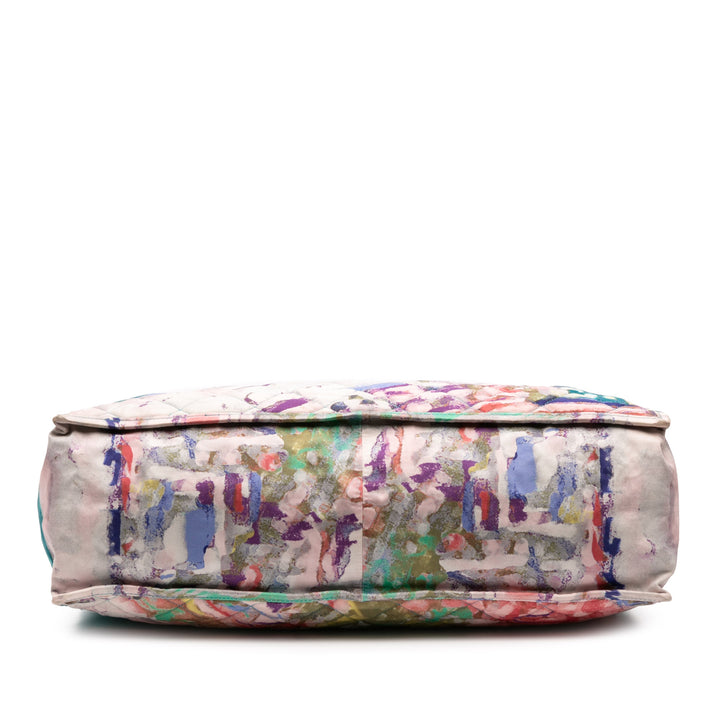 CC Quilted Nylon Graffiti Watercolour Shopping Tote Blue - Gaby Paris