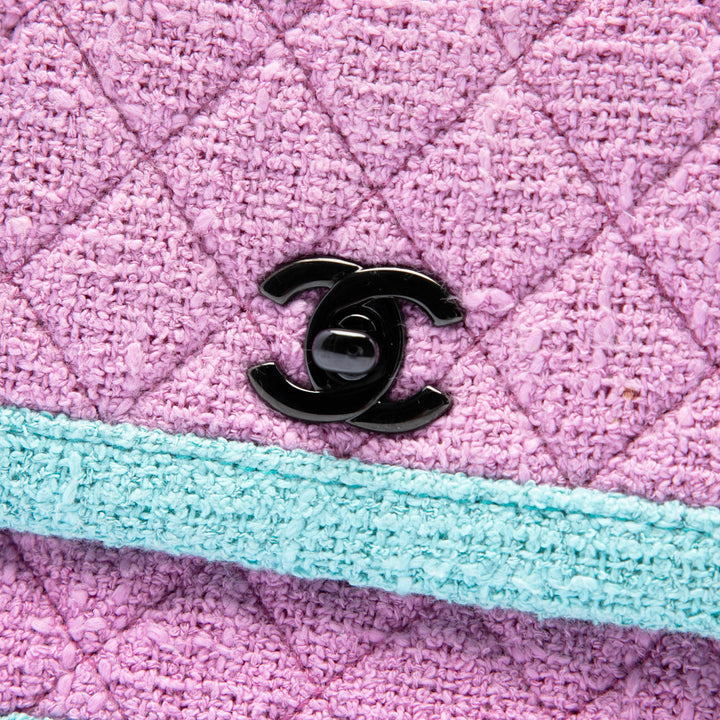 Chanel CC Matelassé Bicolor Tweed à rabat