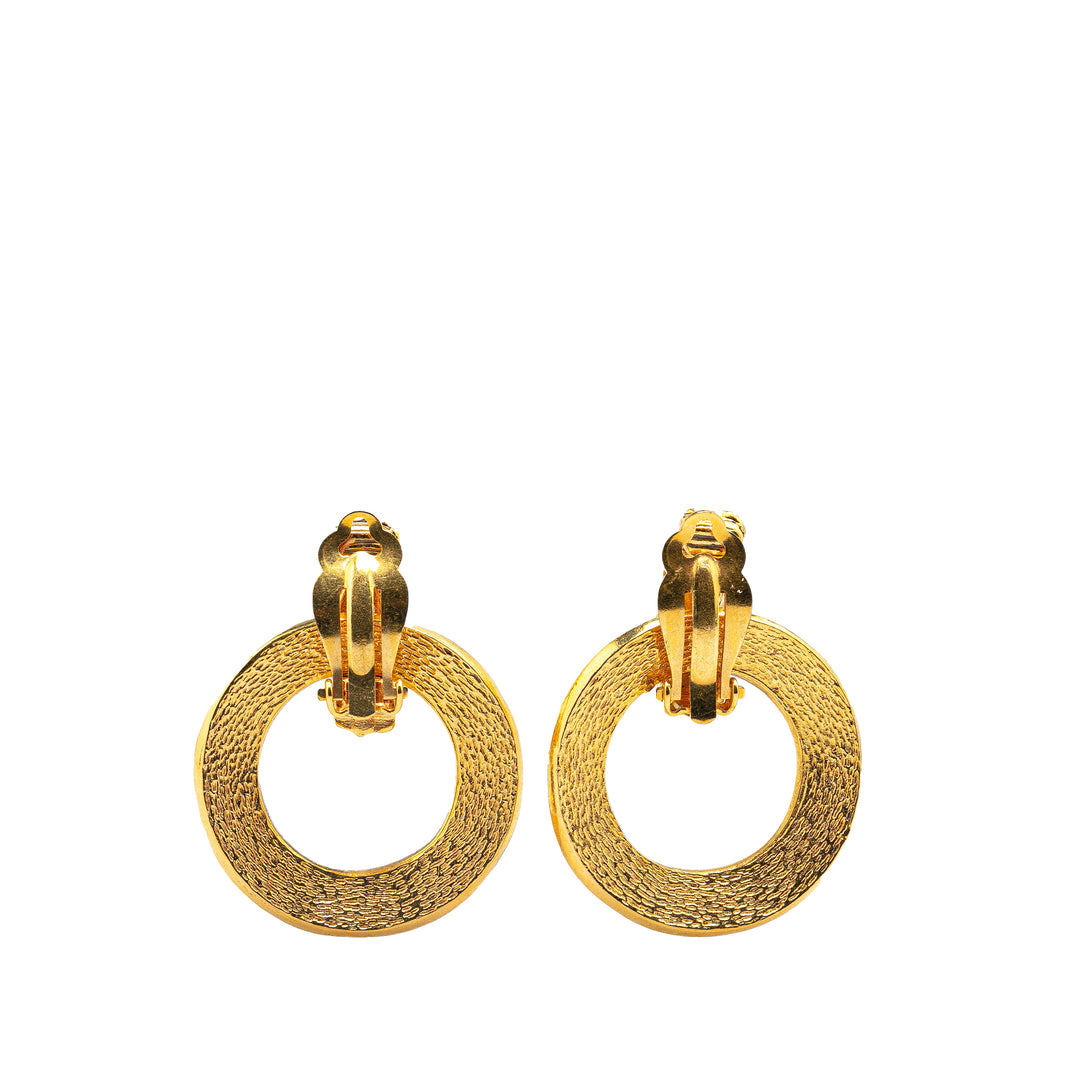 Gold Plated Hoop Earrings Gold - Gaby Paris