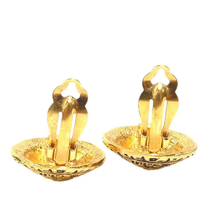 Chanel CC plaqué Logo Rond À clip Boucles d'oreilles Doré – vue 5 – GABY PARIS