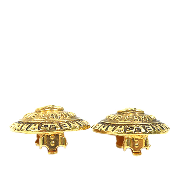 Chanel CC plaqué Logo Rond À clip Boucles d'oreilles Doré – vue 6 – GABY PARIS