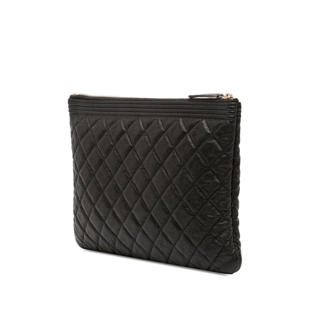 Chanel Medium Matelassé Caviar Boy O Étui Pochette
