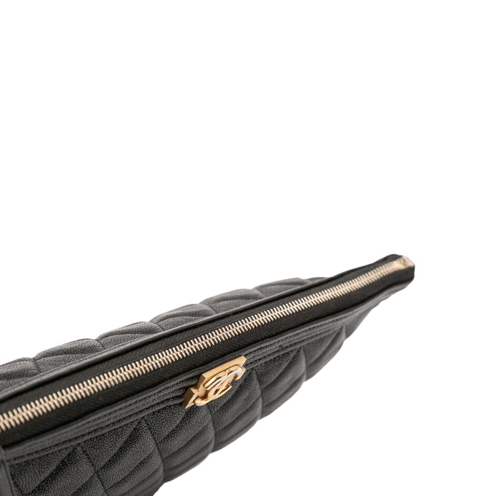 Chanel Medium Matelassé Caviar Boy O Étui Pochette