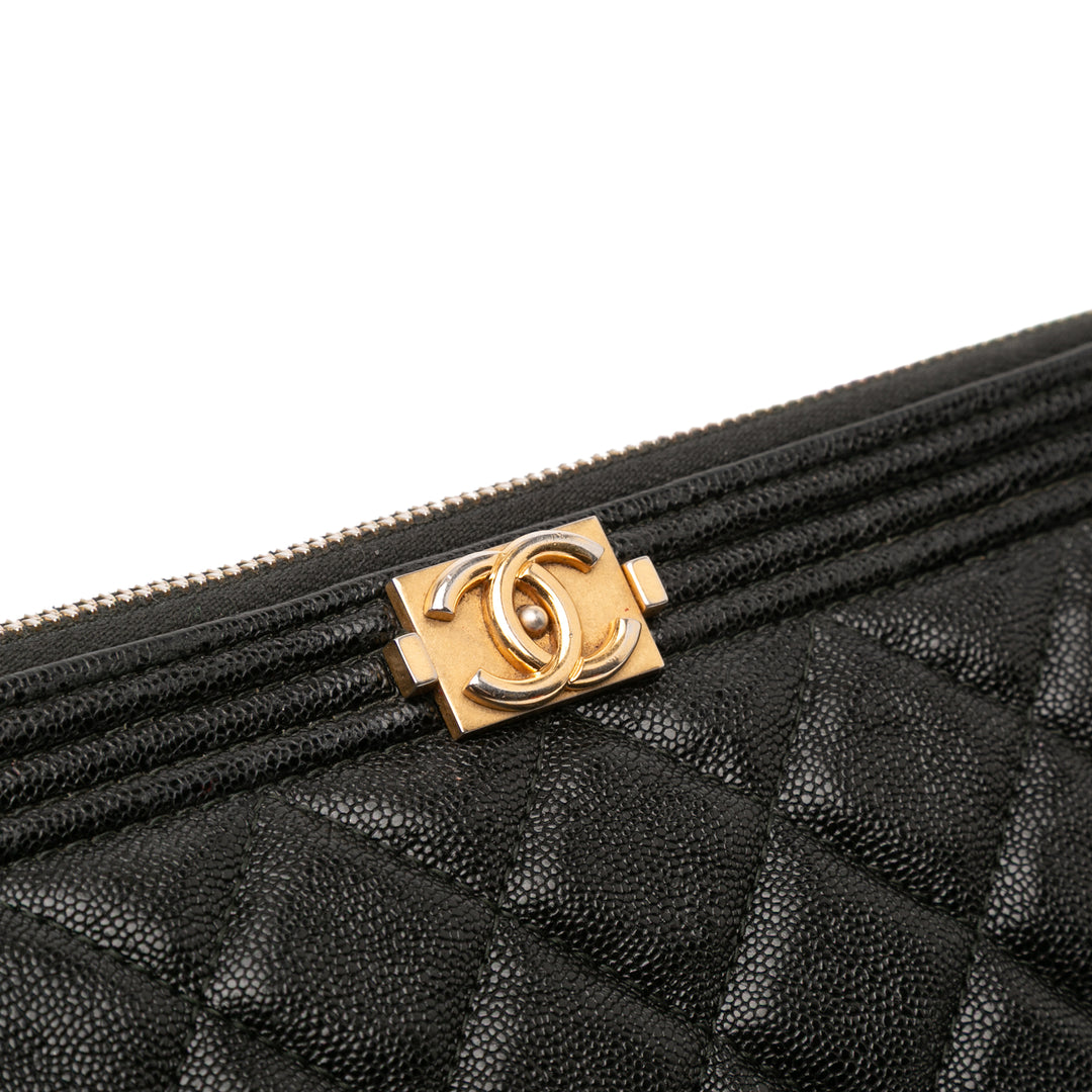 Chanel Medium Matelassé Caviar Boy O Étui Pochette