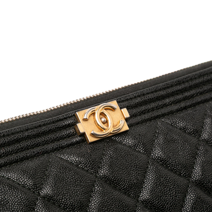 Chanel Medium Matelassé Caviar Boy O Étui Pochette