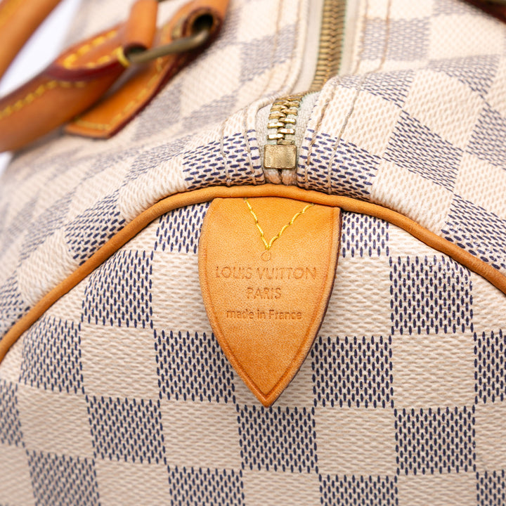 Damier Azur Speedy 30 White - Gaby Paris
