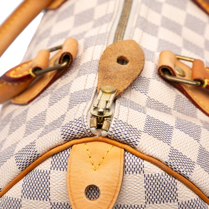 Damier Azur Speedy 30 White - Gaby Paris