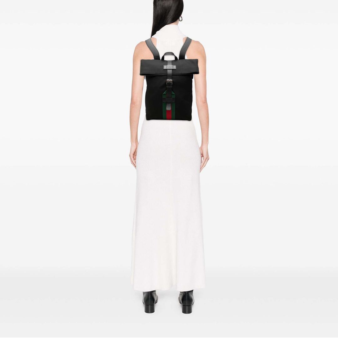 Gucci Sac à dos Techno Web Fold Over Noir – vue 6 – GABY PARIS