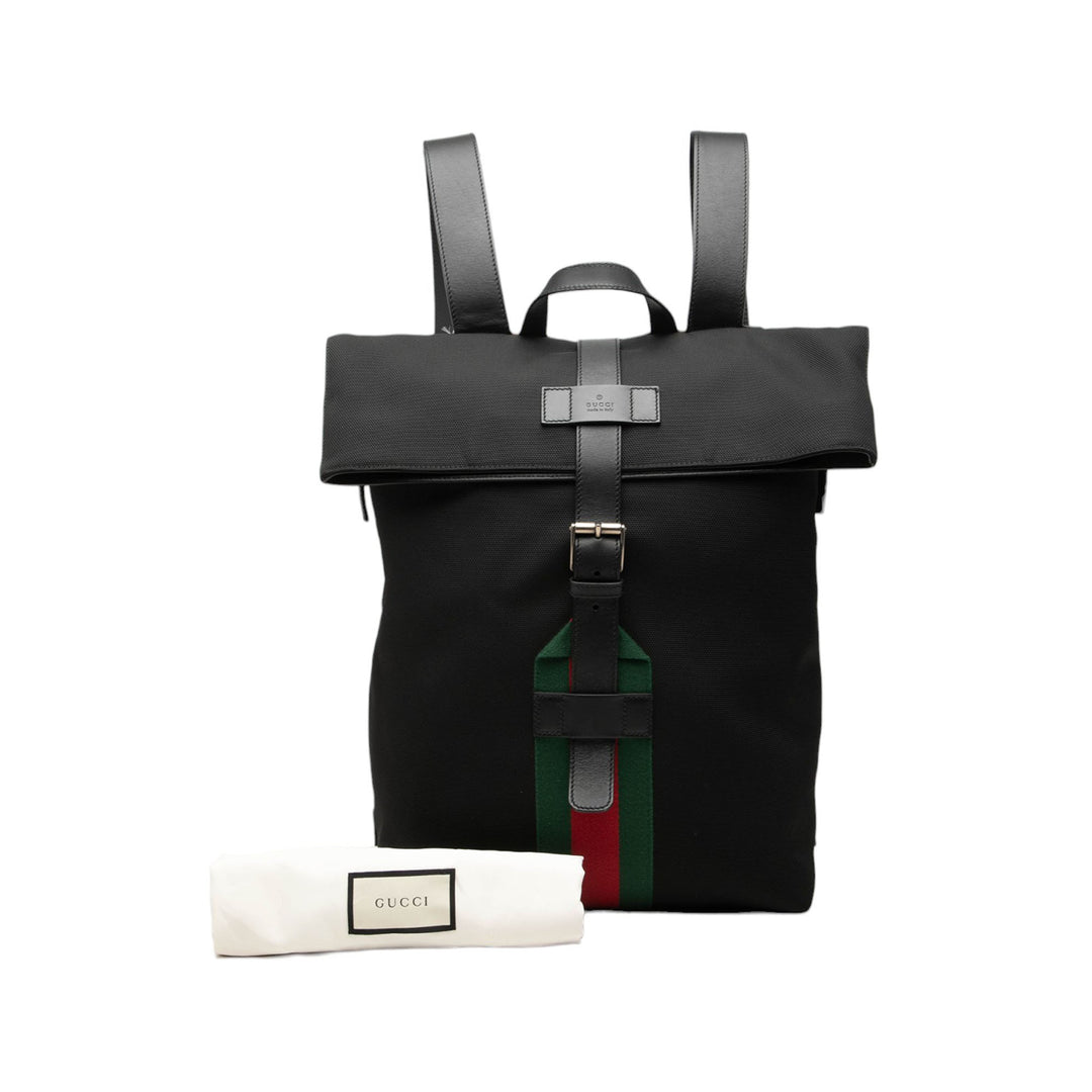 Gucci Sac à dos Techno Web Fold Over Noir – vue 7 – GABY PARIS