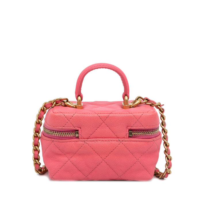 Micro Caviar Chain Vanity Bag Pink - Gaby Paris