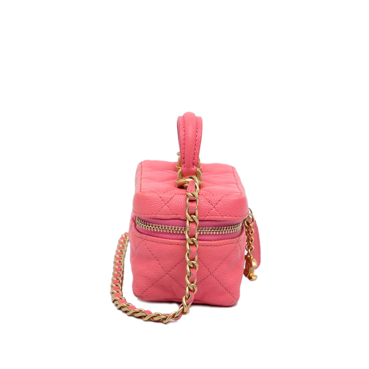 Micro Caviar Chain Vanity Bag Pink - Gaby Paris