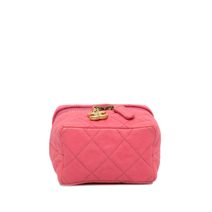 Micro Caviar Chain Vanity Bag Pink - Gaby Paris