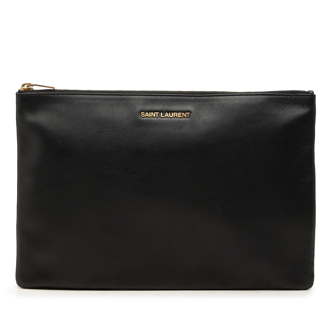 Saint Laurent Zippé Pochette Noir – vue principale – GABY PARIS