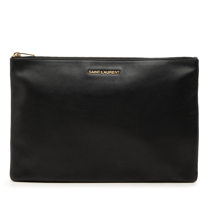 Saint Laurent Zippé Pochette Noir – vue principale – GABY PARIS