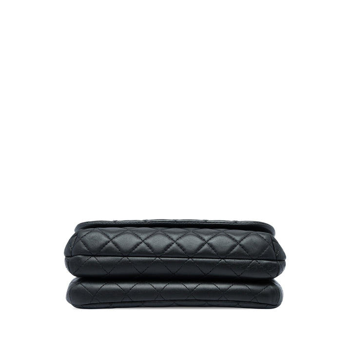 Matelassé Knock on Wood Sac Cuir d'agneau Noir