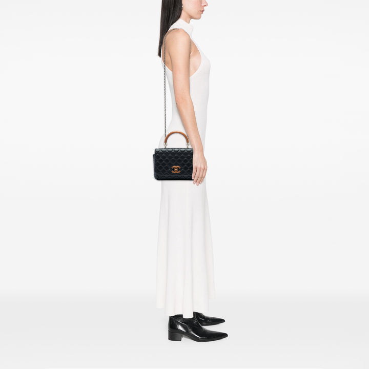 Matelassé Knock on Wood Sac Cuir d'agneau Noir