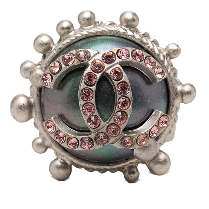 Chanel CC Brass Strass Bague