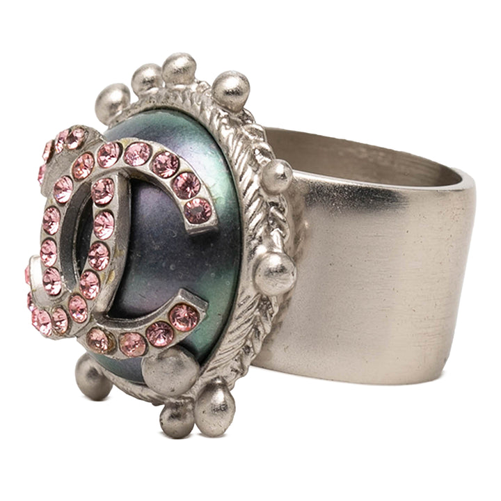 Chanel CC Brass Strass Bague