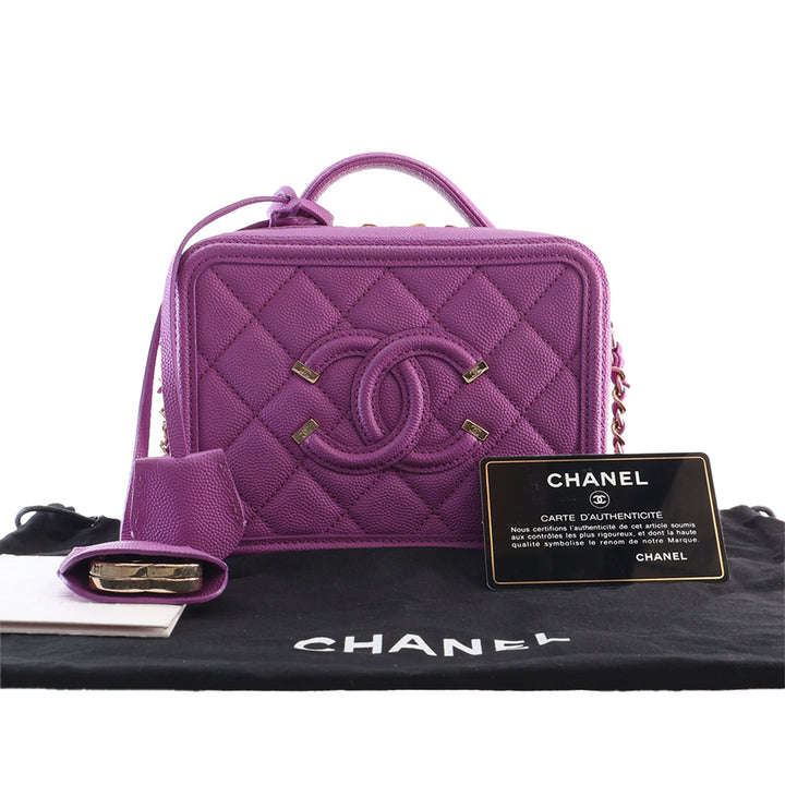 CC Filigree Vanity Petit Cuir caviar Violet