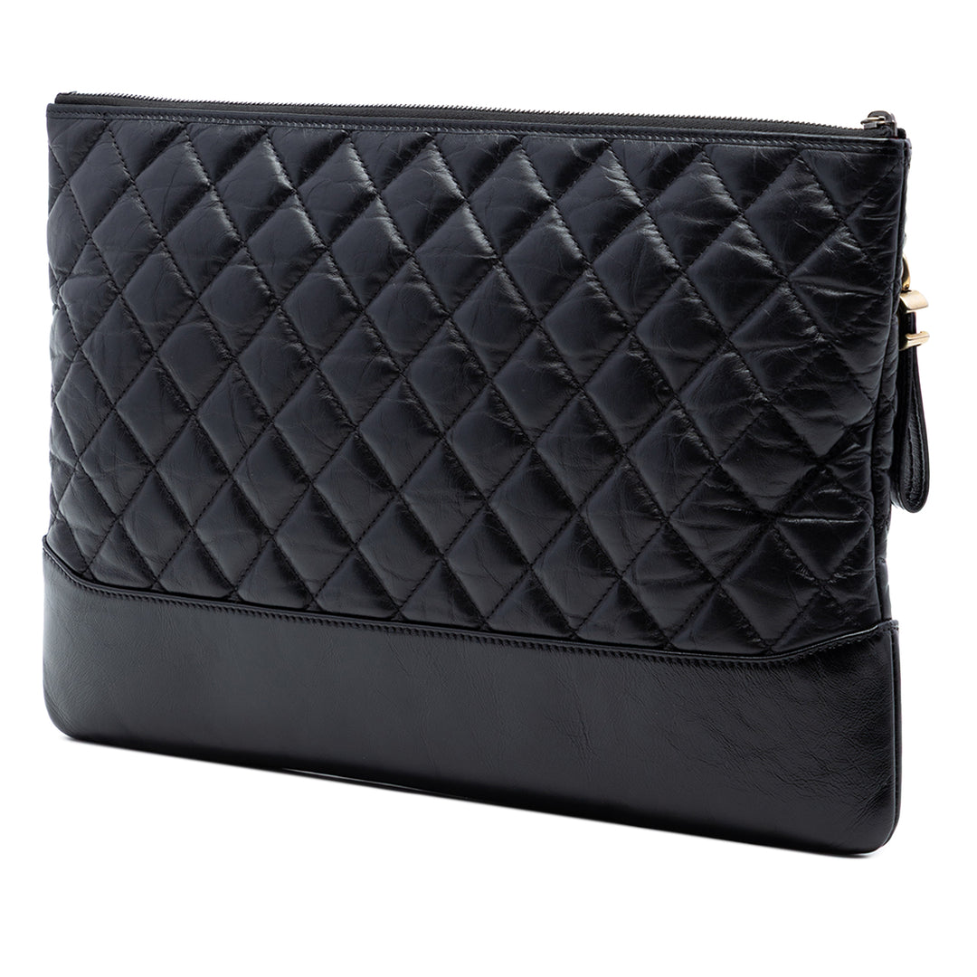 Chanel Large vieilli Cuir de veau Gabrielle O Étui Pochette