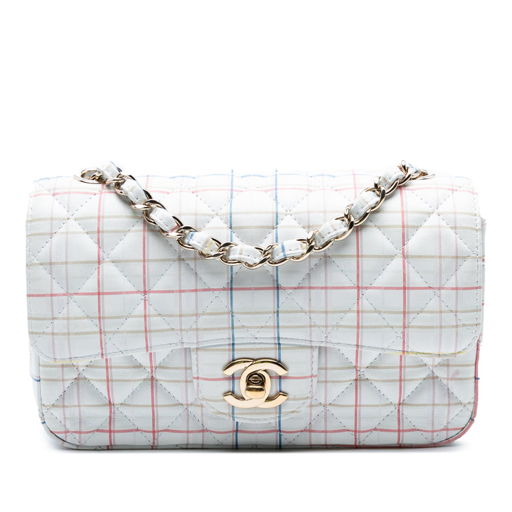Chanel Mini Rectangular Classic Printed Cuir de veau Simple rabat Blanc – GABY PARIS Authentique