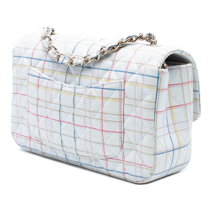 Chanel Mini Rectangular Classic Printed Cuir de veau Simple rabat Blanc – GABY PARIS Authentique