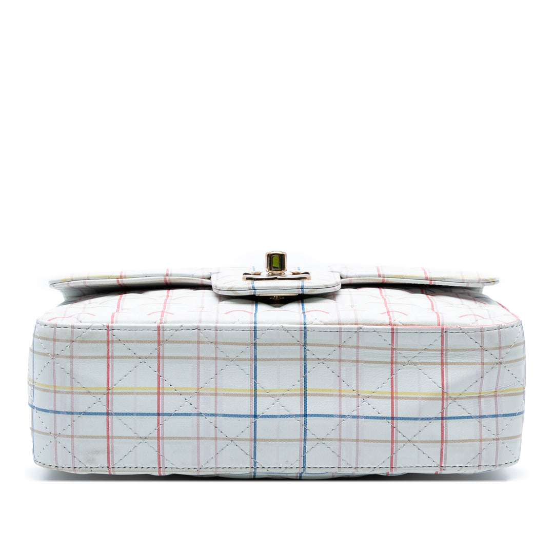 Chanel Mini Rectangular Classic Printed Cuir de veau Simple rabat Blanc – GABY PARIS Authentique