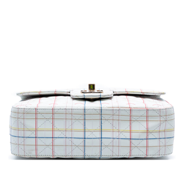Chanel Mini Rectangular Classic Printed Cuir de veau Simple rabat Blanc – GABY PARIS Authentique