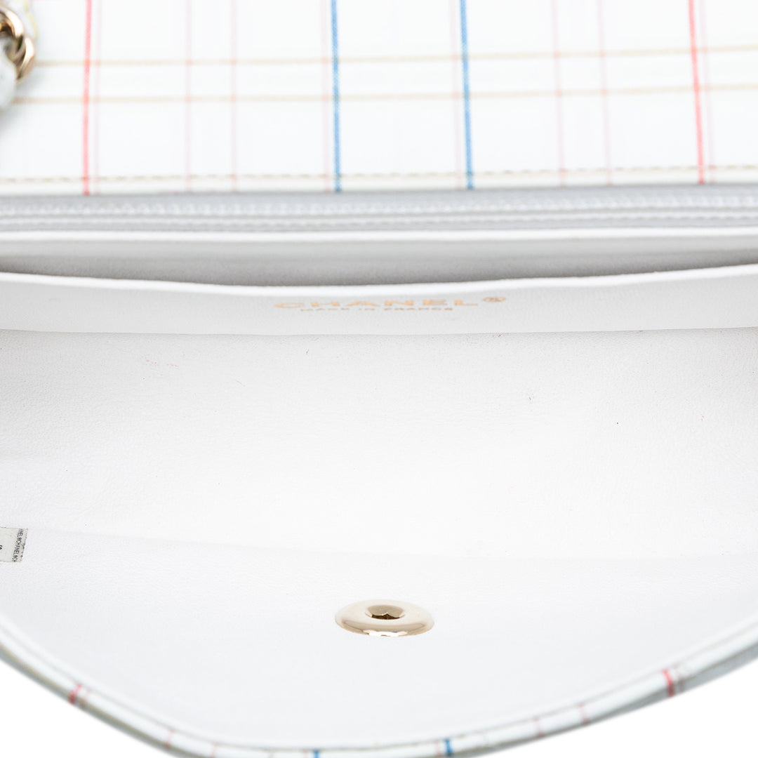 Chanel Mini Rectangular Classic Printed Cuir de veau Simple rabat Blanc – GABY PARIS Authentique