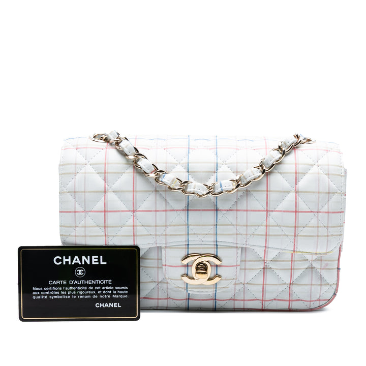 Chanel Mini Rectangular Classic Printed Cuir de veau Simple rabat Blanc – GABY PARIS Authentique