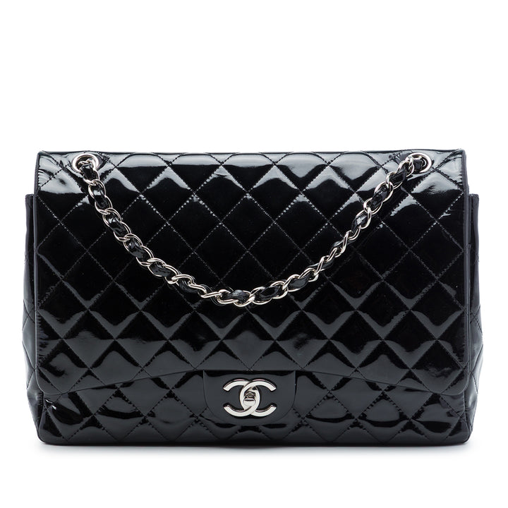 Chanel Maxi Classic Cuir verni Double rabat