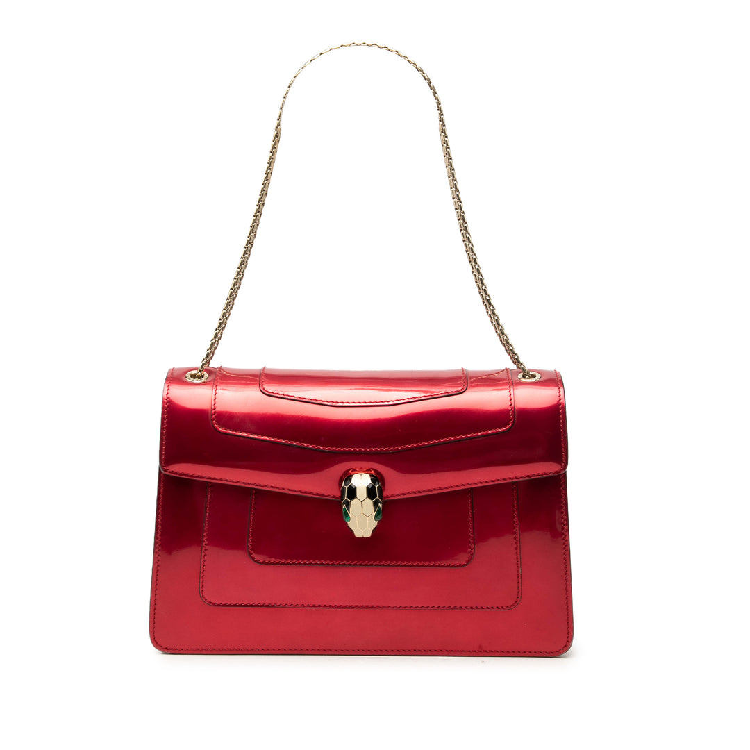 Bvlgari Sac porté épaule Serpenti Forever Moyen Rouge – vue principale – GABY PARIS
