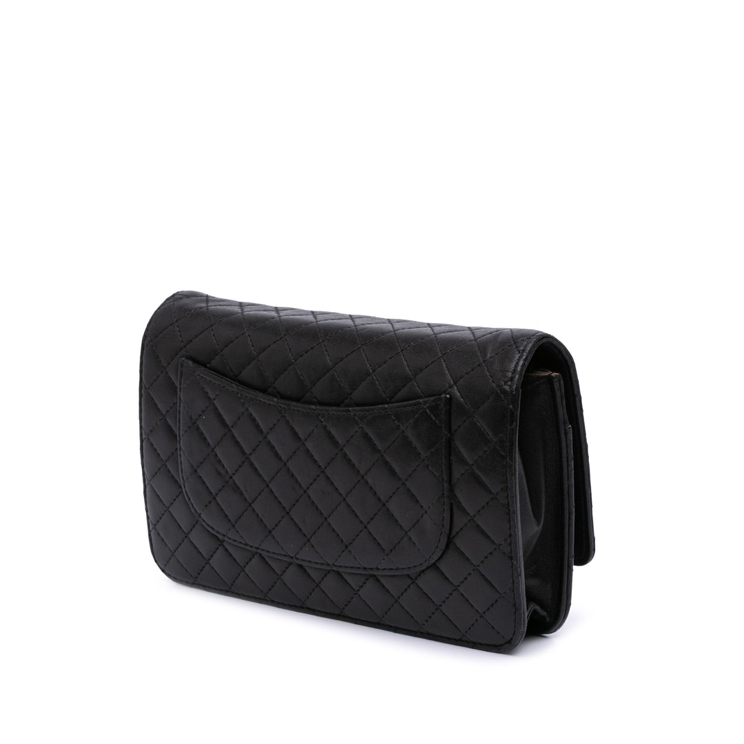 CC Quilted Lambskin Wallet On Chain Black - Gaby Paris