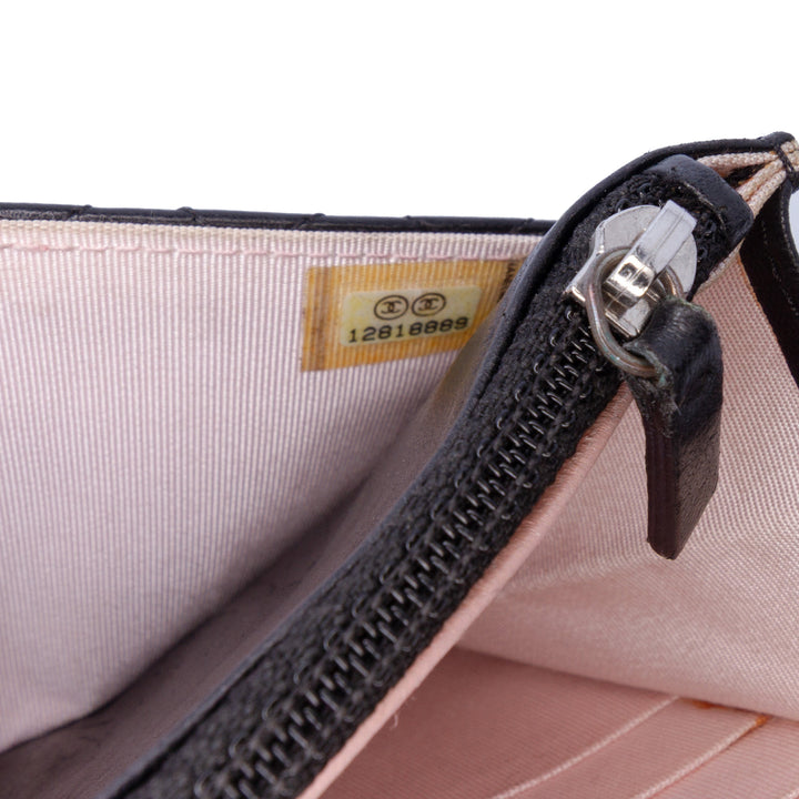 CC Quilted Lambskin Wallet On Chain Black - Gaby Paris