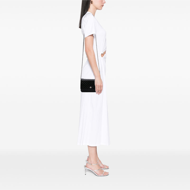 CC Quilted Lambskin Wallet On Chain Black - Gaby Paris