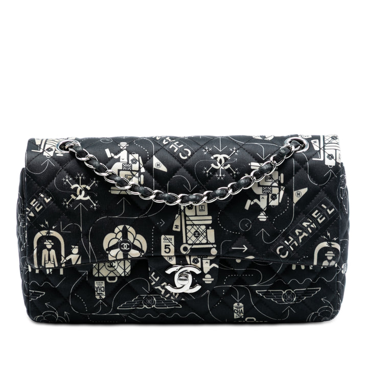 Chanel Medium Classic Satin Airline Double rabat