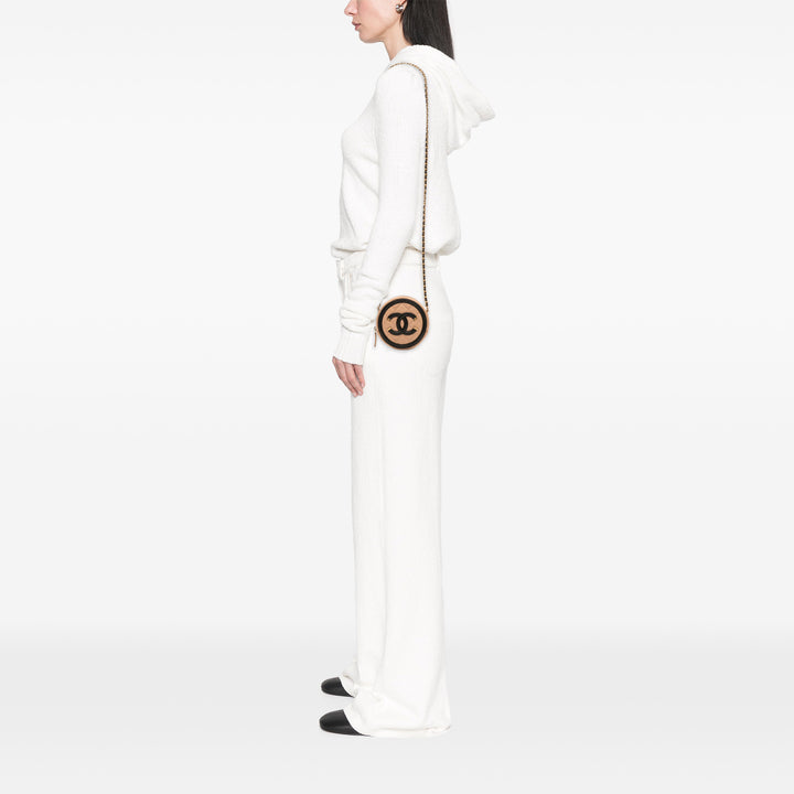 Caviar CC Filigree Round Crossbody Brown - Gaby Paris