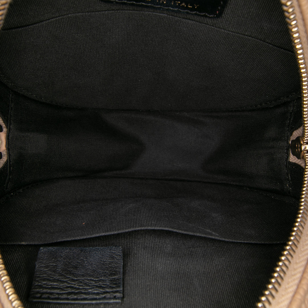 Caviar CC Filigree Round Crossbody Brown - Gaby Paris