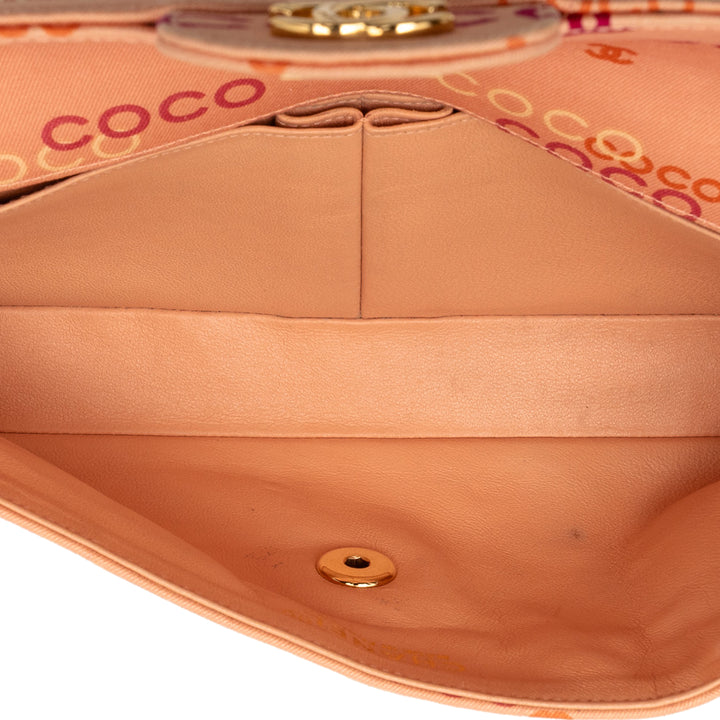 Chanel CC Chocolate Bar Toile Logo East West à rabat