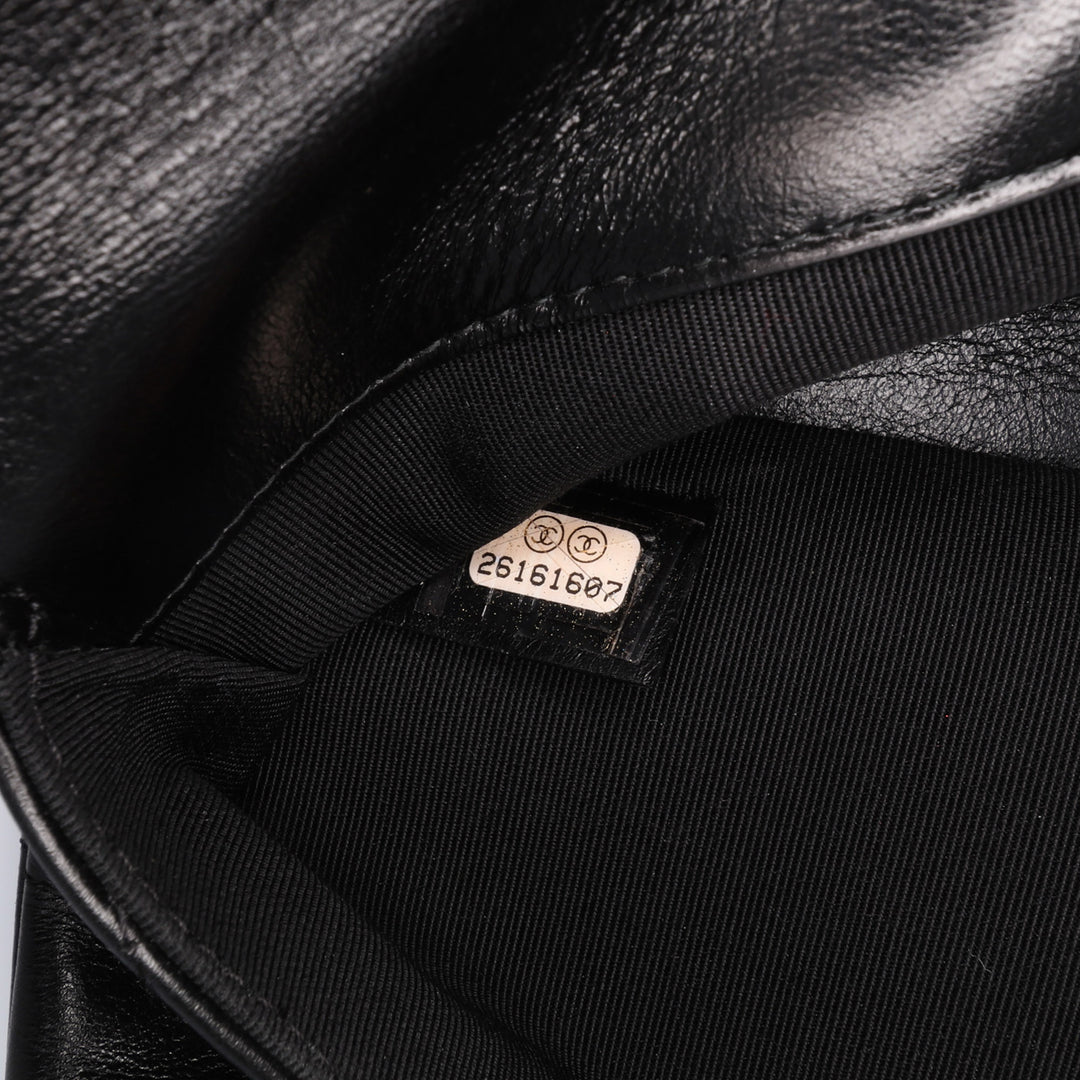 Paris Hamburg Chevron Lambskin Clutch Black - Gaby Paris