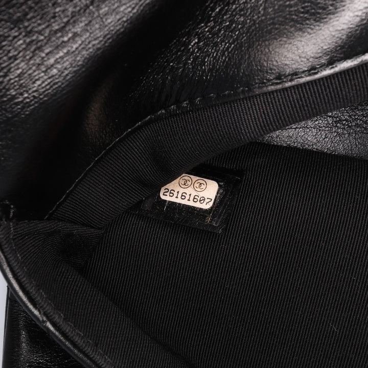 Paris Hamburg Chevron Lambskin Clutch Black - Gaby Paris